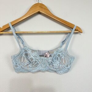 Victoria's Secret Bra Women's 34B Light Blue Dream Angels Lace Push-Up Underwire